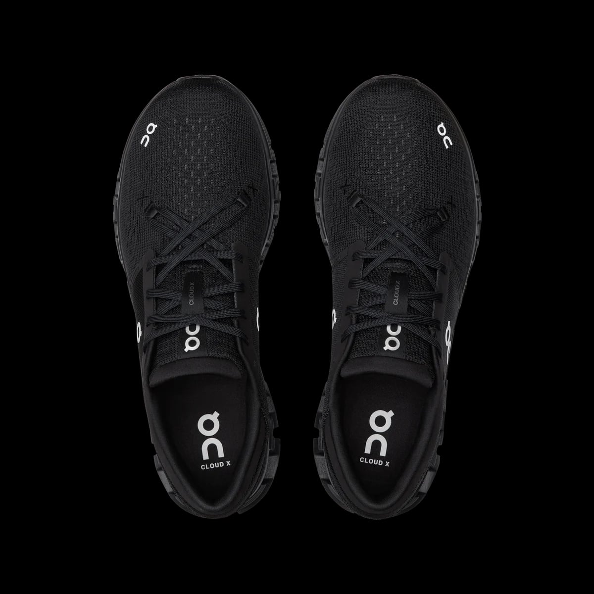 On Cloud X 4 — black / eclipse — top view (official reference photograph)