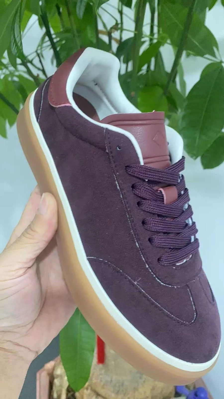 Loro Piana Tennis Walk Sneakers — Purple — supplied view