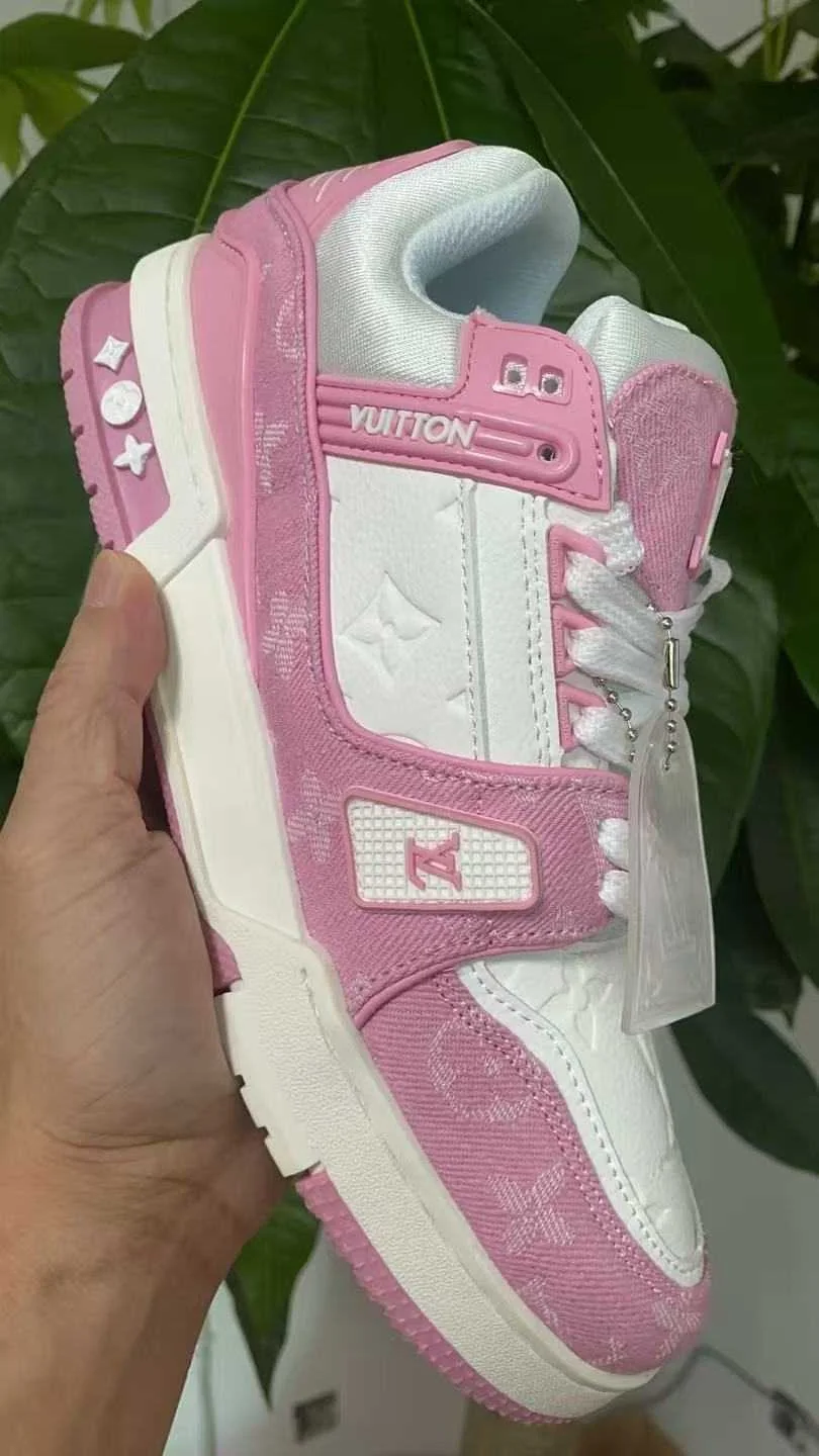 Louis Vuitton LV Trainer Sneaker — Rose Red — supplied view