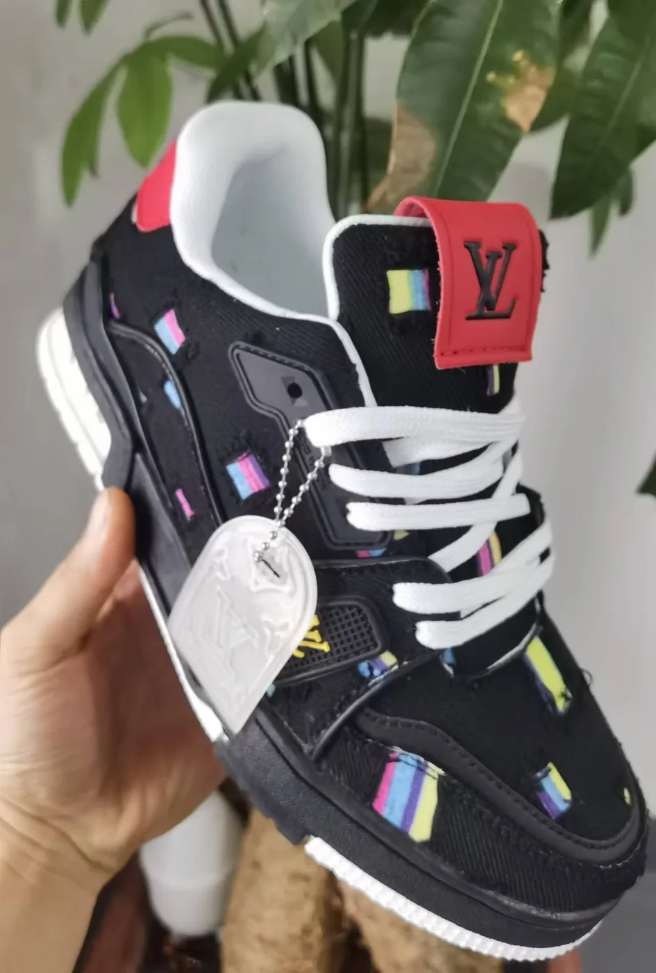 Louis Vuitton LV Trainer Sneaker – Frayed Denim — supplied photograph 7