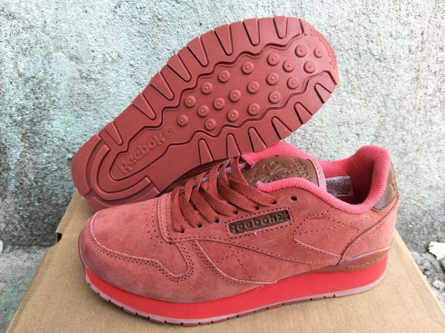 Reebok Classic Leather — Dark Red — supplied view