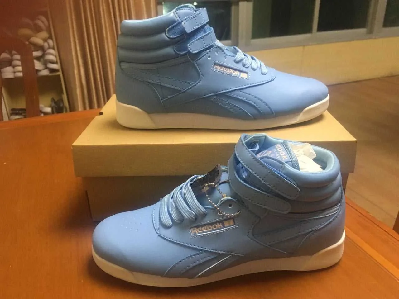 Reebok Freestyle Hi — Light Blue — supplied view