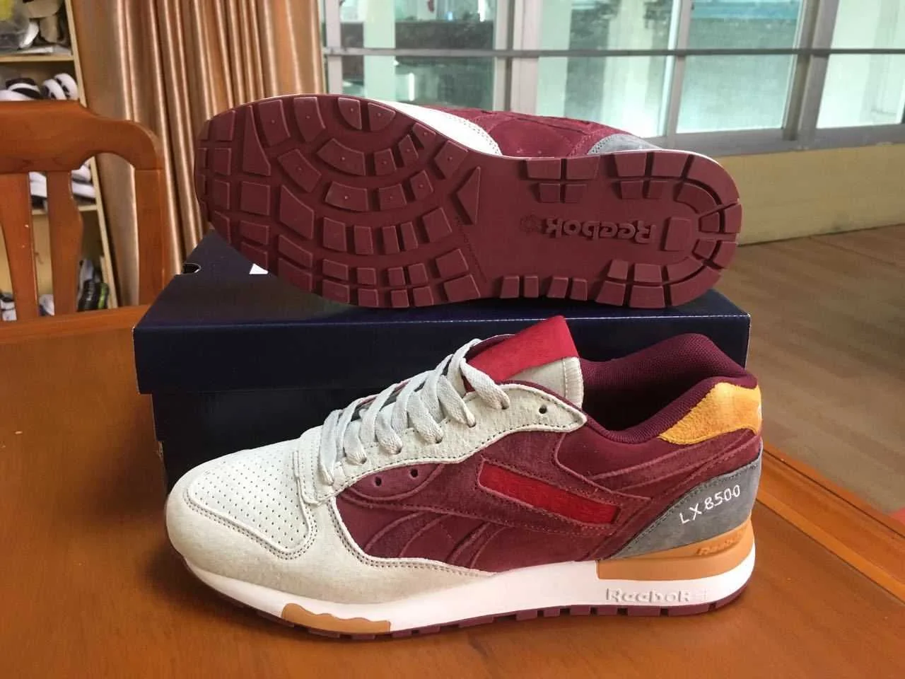 Reebok LX8500 — Burgundy / White — supplied view