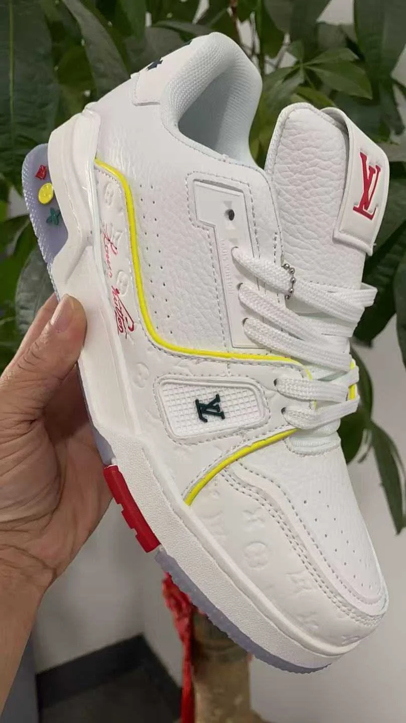 Louis Vuitton LV Trainer Sneaker — White / Yellow — supplied view
